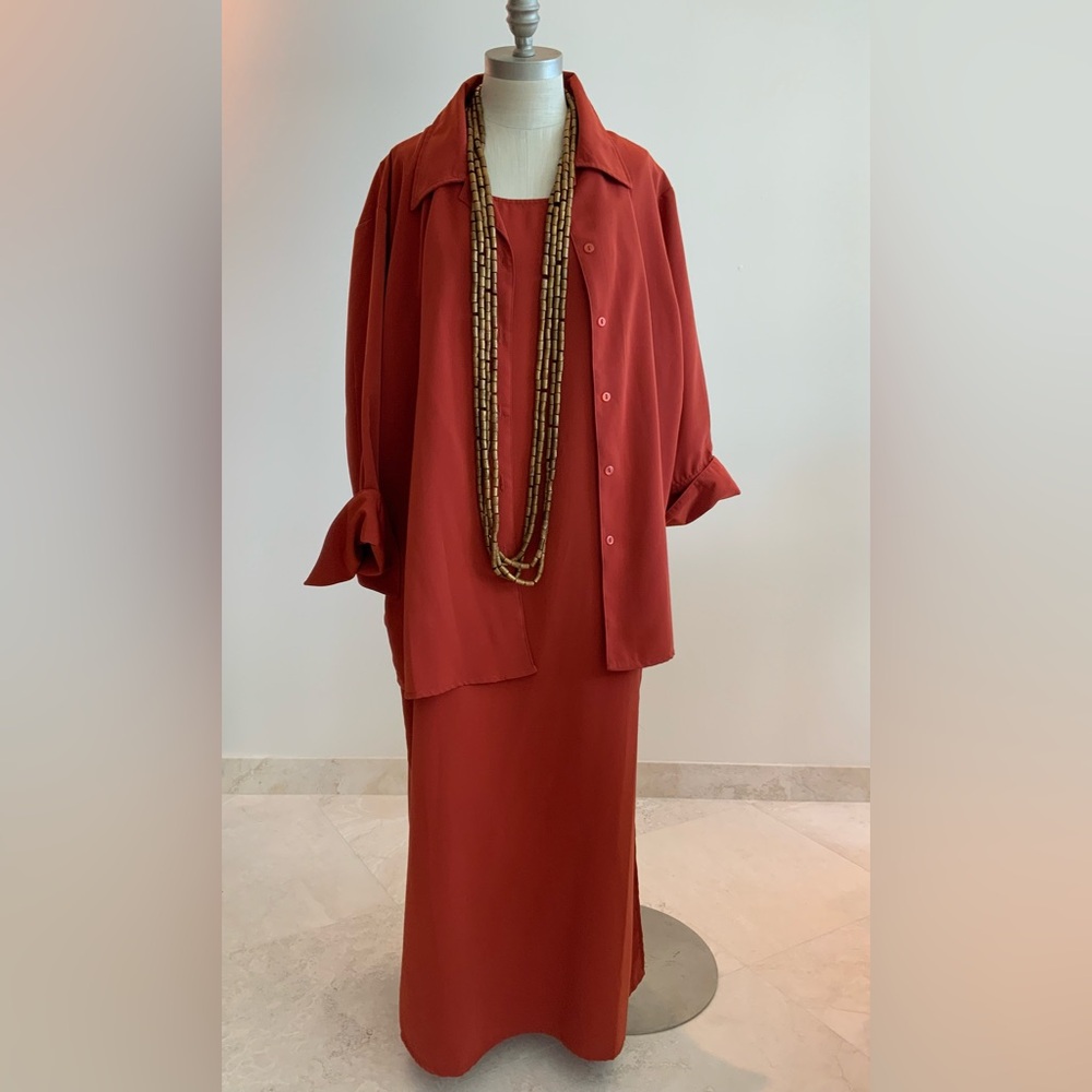 Mlle Gabrielle Chic Rust Maxi Dress w/Jacket sz 20 NWT